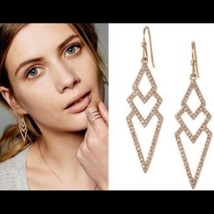 Stella & Dot Rose Gold Pave Dangle Earrings